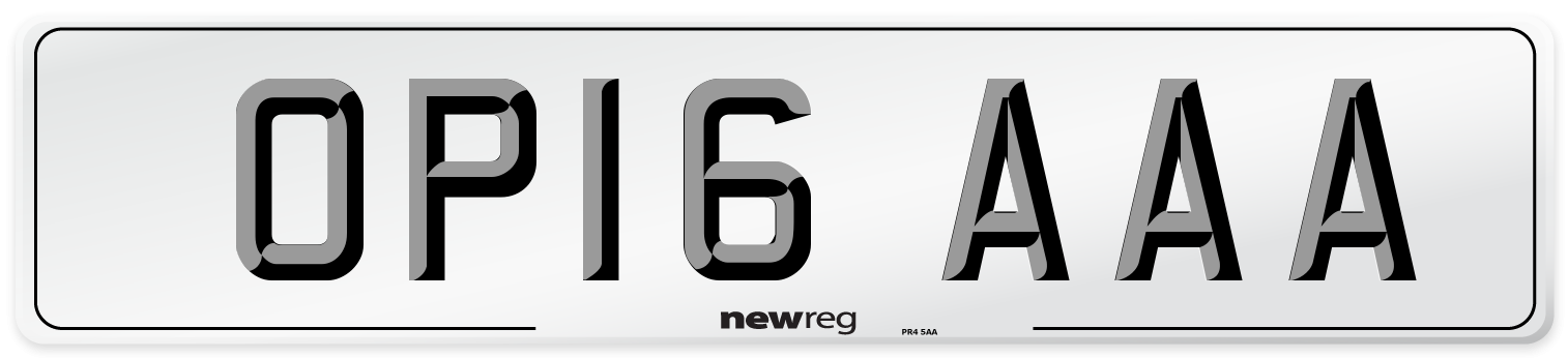 OP16 AAA Number Plate from New Reg